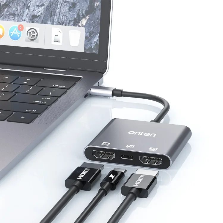 Onten Type-C to HDMI 2 Ports and PD 3.0 4K Adapter OTN-9175S for Sale in Pakistan