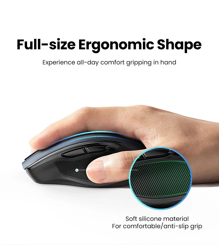UGREEN 15063 Wireless Mouse, 6-Silent Button, Ergonomic, Auto Slip, 4000DPI MAX for Sale in Pakistan