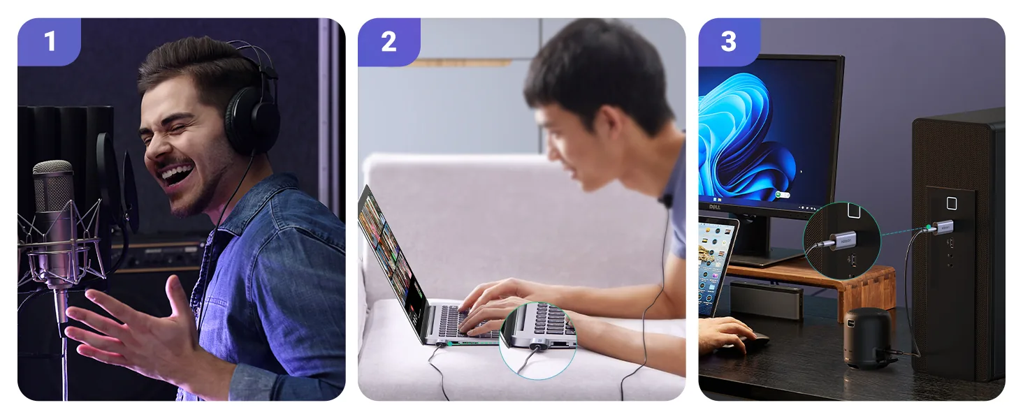 UGREEN 80864 2in1 USB to Audio Jack USB External Sound Card 3.5mm Audio Adapter for Sale in Pakistan