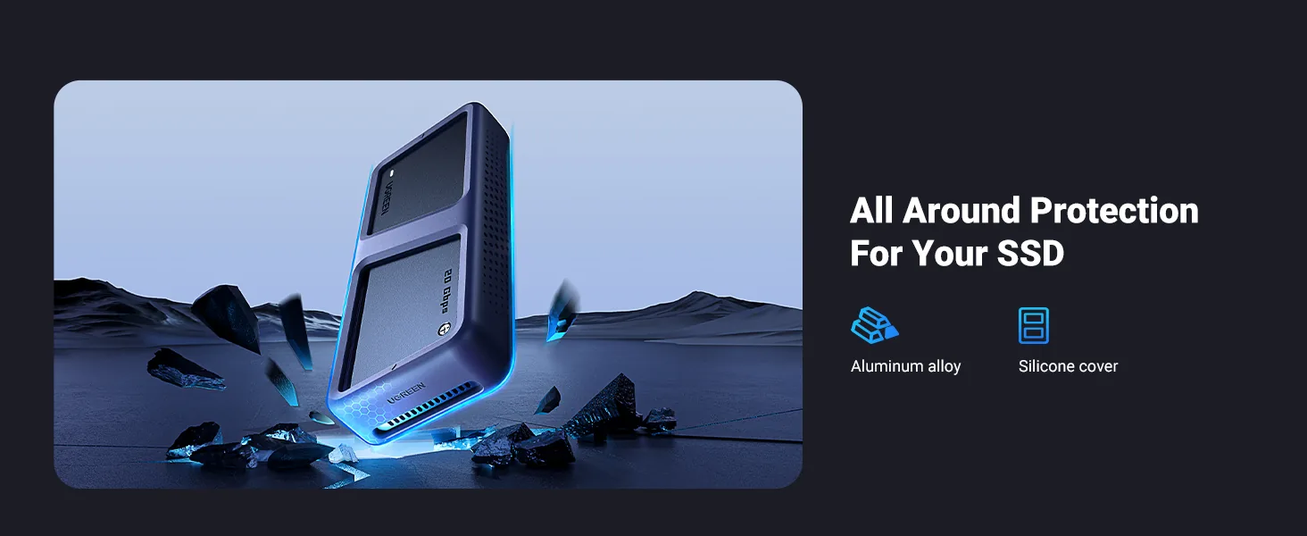 UGREEN M.2 NVMe SSD Enclosure Adapter 20Gbps USB C 3.2 Gen2x2 25573 for Sale in Pakistan