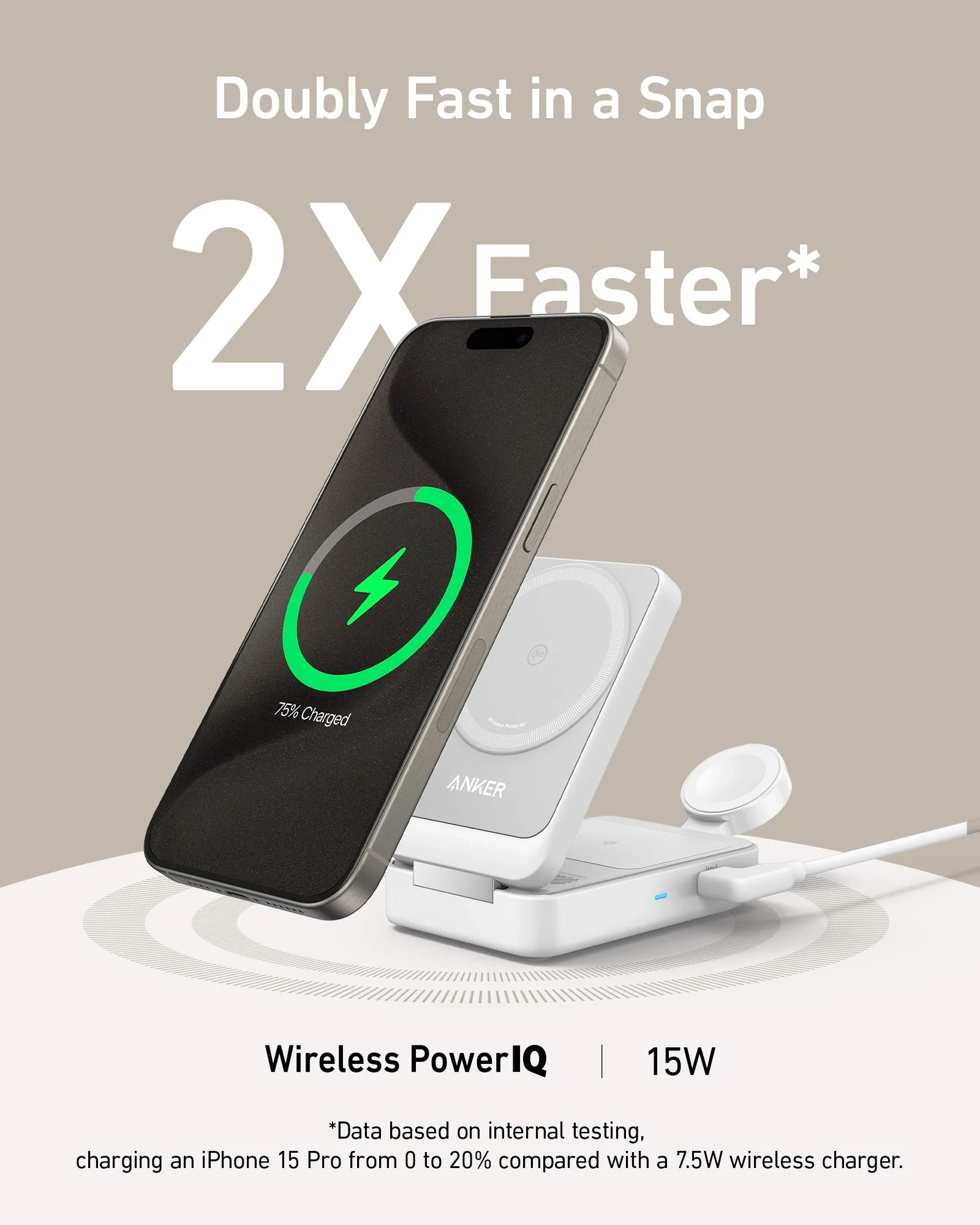 Anker MagGo Wireless Charging Station (Foldable 3-in-1) B2557, Anker MagGo Wireless Charging Station (Foldable 3-in-1) B2557 for Sale