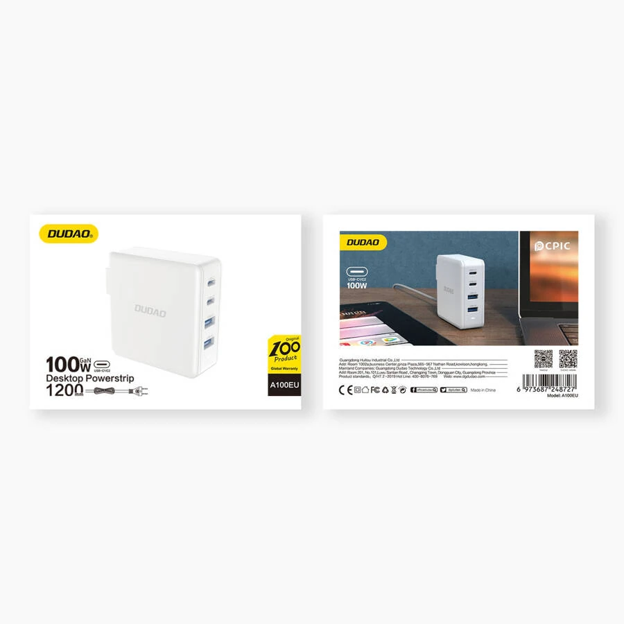 DUDAO GaN PD 100W EU Standard Desktop Powerstrip A100EU, DUDAO GaN PD 100W EU Standard Desktop Powerstrip A100EU for Sale