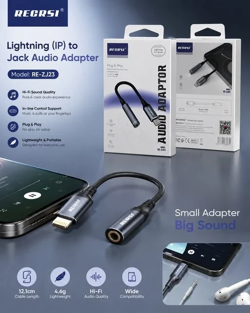 Recrsi Lightning To 3.5mm Audio Adaptor Rezj23 , Recrsi Lightning To 3.5mm Audio Adaptor Rezj23 for sale , Recrsi Lightning To 3.5mm Audio Adaptor Rezj23 for Sale in Pakistan , Recrsi Lightning To 3.5mm Audio Adaptor Rezj23 Available in Pakistan , Recrsi 