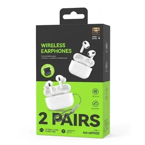 Wireless Earphones 2 Pairs A4 APro 2 , Wireless Earphones 2 Pairs A4 APro 2 for sale , Wireless Earphones 2 Pairs A4 APro 2 for Sale in Pakistan , Wireless Earphones 2 Pairs A4 APro 2 Available in Pakistan , Wireless Earphones 2 Pairs A4 APro 2 in lowest
