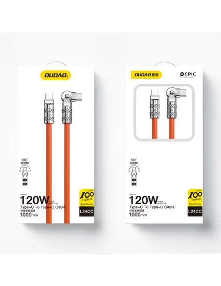 DUDAO L24CC TYPE C To TYPE C Fast Charging Cable 120W , DUDAO L24CC TYPE C To TYPE C Fast Charging Cable 120W for sale , DUDAO L24CC TYPE C To TYPE C Fast Charging Cable 120W for Sale in Pakistan , DUDAO L24CC TYPE C To TYPE C Fast Charging Cable 120W Ava