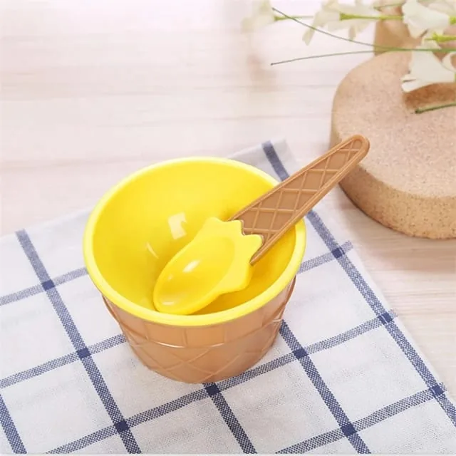 Children’s Plastic Ice Cream Bowls Spoons Set Durable ICE Cream CUP For Kids Couples Tubs Gifts Lovely Dessert Bowl , Children’s Plastic Ice Cream Bowls Spoons Set Durable ICE Cream CUP For Kids Couples Tubs Gifts Lovely Dessert Bowl for sale , Children’s