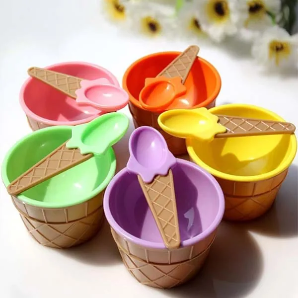 Children’s Plastic Ice Cream Bowls Spoons Set Durable ICE Cream CUP For Kids Couples Tubs Gifts Lovely Dessert Bowl , Children’s Plastic Ice Cream Bowls Spoons Set Durable ICE Cream CUP For Kids Couples Tubs Gifts Lovely Dessert Bowl for sale , Children’s