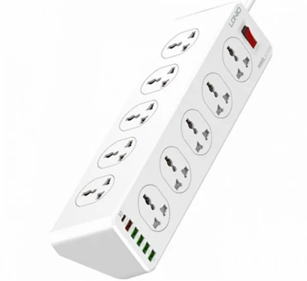 LDNIO SC10610 Slope Design Power Strip With 10 Outlets+ 5USB Ports+1PD Port 3.0 With 2m Power Cord , LDNIO SC10610 Slope Design Power Strip With 10 Outlets+ 5USB Ports+1PD Port 3.0 With 2m Power Cord for sale , LDNIO SC10610 Slope Design Power Strip With 
