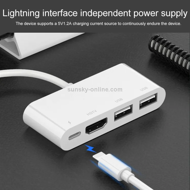 Onten 75216 4in1 Lightning To Dual USB, HDMI & Type C Hub For iPhone IPAD , Onten 75216 4in1 Lightning To Dual USB, HDMI & Type C Hub For iPhone IPAD for sale , Onten 75216 4in1 Lightning To Dual USB, HDMI & Type C Hub For iPhone IPAD for Sale in Pakistan