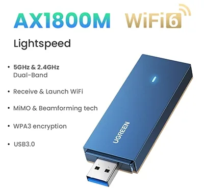 UGREEN 90340 AX1800 Dual-Band Wireless Adapter (Wi-Fi 6) , UGREEN 90340 AX1800 Dual-Band Wireless Adapter (Wi-Fi 6) for sale , UGREEN 90340 AX1800 Dual-Band Wireless Adapter (Wi-Fi 6) for Sale in Pakistan , UGREEN 90340 AX1800 Dual-Band Wireless Adapter (